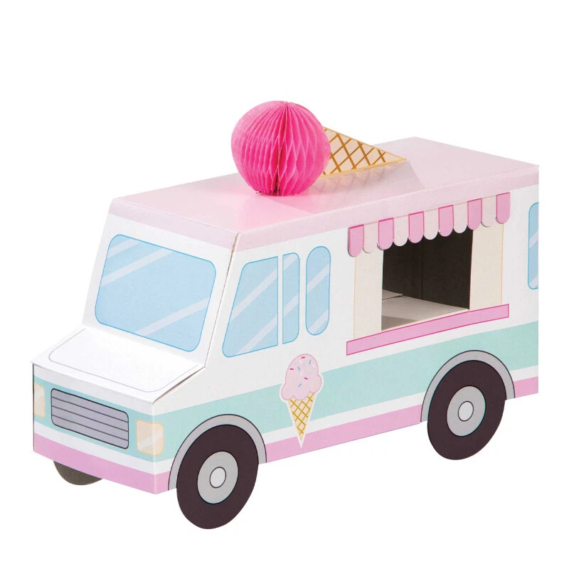 Birthday Party Supplies Ice Cream Truck 3-D Table Centrepiece Decoration Van - Image 1 of 1