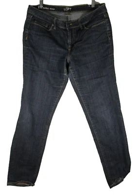 Ann Taylor Loft Womens Modern Skinny Jeans High Rise Dark Wash Size 12 Blue - Image 1 of 4