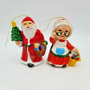 Vintage Ganzkörper Gummi Weihnachtsschmuck Santa & Mrs. Claus Sammlerstück Hand - Bild 1 von 6