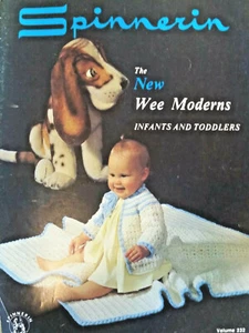 Spinnerin 201/232 infant toddler WEE MODERNS knit crochet 64pg booklet 1970/1975 - Picture 1 of 11