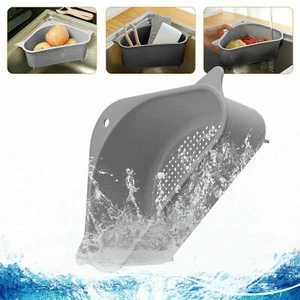 2 pack Triangle Colander Strainer Skimmer Basket Filter Drain Kitchen Sink Rack - Bild 1 von 6