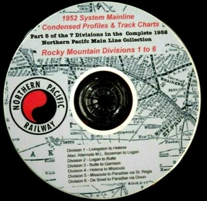 Northern Pacific Railroad 1952 #5 Rocky Mtn. Div. Track Charts PDF Pages DVD - Picture 1 of 9