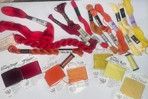 Needlepoint Embroidery Lot Of Krenik Rainbow Gallery DMC Red Orange Yellow Fiber - Picture 1 of 3
