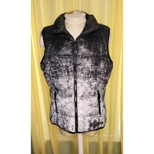 Marc New York Black White Puffer Vest With Hood Packable Women’s Size L - Picture 1 of 6