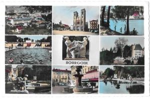BOURGOIN 38 Ville CPSM colorisée Multi-vues écrite à Mr Guy de Bas-Thorenc 1955 - Picture 1 of 2