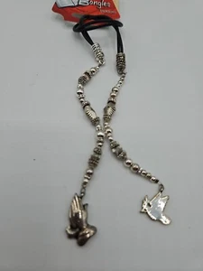 Bangles Bible Bookmark, Praying Hands And Dove, Silver Beads Dicksons - Picture 1 of 4