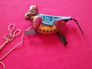 Vintage Marx Zippo Monkey Tin Litho Toy Pull Chain Toy Mechanical - Picture 1 of 6