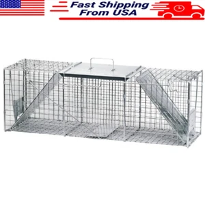 Humane Animal Trap 2-Door Design Raccoons Cats Groundhogs Durable Steel New - Picture 1 of 6