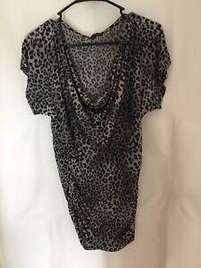 SIMPLY IRRESISTIBLE Black And Gray Bohemian Bodycon Top/Dress Large