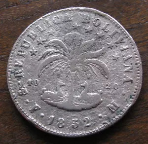 ZALDI2010 - BOLIVIA . 8 SOLES DE 1852 . 25,84 gramos/37 mm . PLATA - Photo 1 sur 3