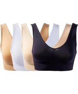 Rhonda Shear 4-pack Seamless Ahh Bra Black/White/Light Beige/Beige - Picture 1 of 1
