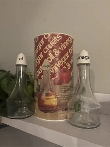 Vtg Gemco Glass Oil and Vinegar Cruet Set USA - Picture 1 of 5