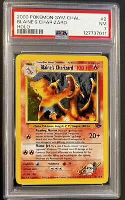 Pokémon 2000 Gym Challenge Blaine's Charizard 全息卡 #2 PSA 7 — 第 1/3 张图片
