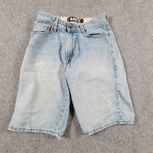 Levis Denim Shorts Girls 14R W27 Distressed Vintage Style Y2K Black Batwing - Picture 1 of 10