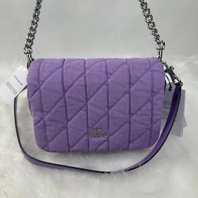 Coach Quinn Bag Shoulder/Crossbody In Denim and Leather/Silver/Iris CBR15 NWT - Image 1 of 4