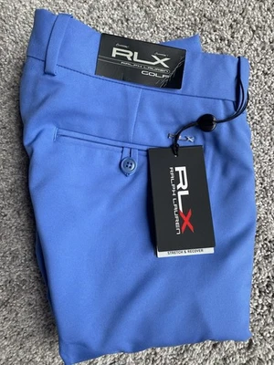 Novo com etiquetas - Shorts de golfe masculino RLX Ralph Lauren tamanho 32 absorvente - Azul - Imagem 1 de 4
