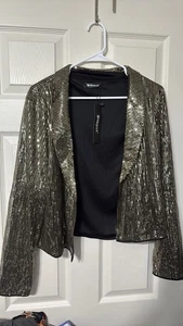 Blazer - Gr. Large - von Allegra K - neu mit Etikett - gold und schwarz - Bild 1 von 3