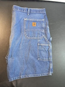 Vintage Carhartt Carpenter Blue Jean Shorts B28-DST- Size 46 RN # 4806 - Picture 1 of 18