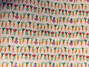 MINI Veggies Carrots Beets & Tulips Stripe Timeless Treasures Kidz -C 1149 BTFE - Picture 1 of 5