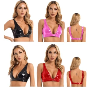 Para mujer Sujetador Recortado Inalámbrico de Látex Prendas para el torso Liso Líquido Chaleco Prendas para el torso Rave Fiesta Prendas para club nocturno - Imagen 1 de 43