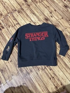 Stranger Things Zara Sweatshirt Netflix Crewneck Embossed Demogorgon Kids Sz 6 - Picture 1 of 6