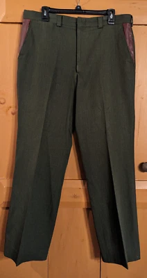 Vintage LL Bean Wool Bird Shooting Pants Leather Pocket Trim Made In USA 35x29.5 - Image 1 of 4