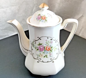 Hotta Yu Shoten Hand Painted Floral With Gold Tea Pot With Lid Japan No 2748 VTG - Picture 1 of 6