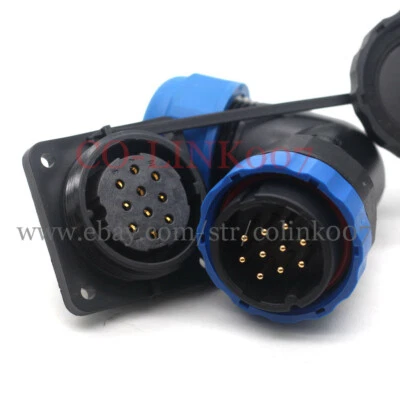 10Pin Waterproof Connector Bulkhead Aviation Circular LED power Signal Plug SD28 - Image 1 of 4