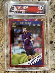 2018 Panini Donruss Press Proof Red Lionel Messi EGC 10 GEM MINT Argentina FCB - Bild 1 von 4