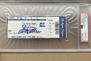 GAVIN LUX SIGNED LA Dodgers MLB DEBUT Game TICKET STUB 1ST Hit PSA 10 GEM MINT - Picture 1 of 4