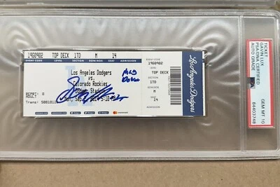 GAVIN LUX SIGNED LA Dodgers MLB DEBUT Game TICKET STUB 1ST Hit PSA 10 GEM MINT - Image 1 of 4