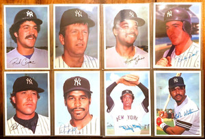 8) YANKEES 1981 Topps 5x7 Winfield & Tommy John +2) 1960s B&W Picture Pack LOT