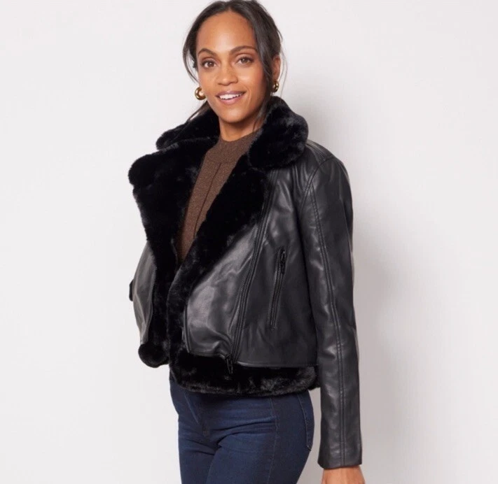 Chaqueta de Noche Perfecta Dos en Uno BLANK-NYC Negra Motociclista Moto Talla XS NUEVA CON ETIQUETAS Foto 1 de 4