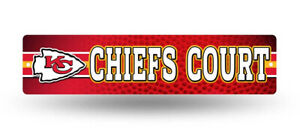 Kansas City Chiefs Street Sign NEW! 4"X16" "Chiefs Court" Man Cave NFL