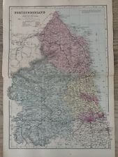 1886 Northumberland Antique Hand Coloured County Map by G.W. Bacon