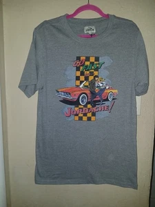 Vintage 90s Jordache Shirt Size M Graphic Tee Jeans Logo  Carhop Gray - Picture 1 of 5