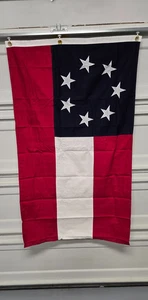 Confederate 1st National Stars & Bars w/ 7 Stars - 3x5 - Embroidered Cotton - Bild 1 von 2