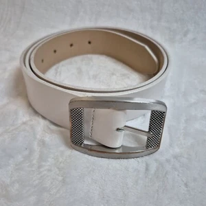 Glenayr Golf Belt Womens White Leather Silver 44 110 - Picture 1 of 5