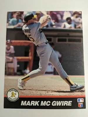 Póster de tarjeta fotográfica Mark McGwire Oakland As Athletics 8x10 con licencia MLB parte posterior en blanco Foto 1 de 4