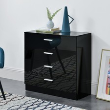 Cassetti armadio credenza CONSOLE CASSETTIERA Armadio Soggiorno Armadio Nero