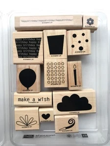 Stampin Up - Big Bold Birthday Rubber Ink Stamp Set of 13 - Picture 1 of 1
