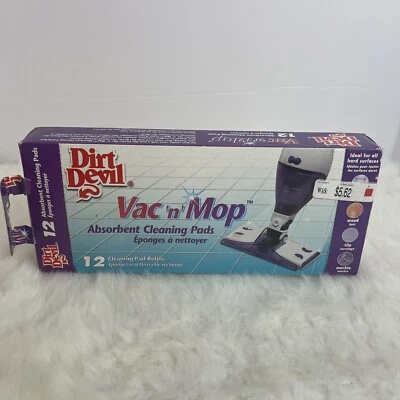 Dirt Devil Vac-n-Mop Cleaning Pads 12 Count Unopened Box - Image 1 of 4