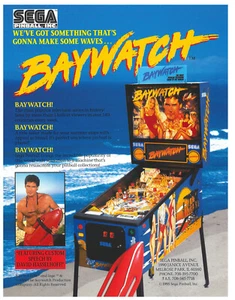 Baywatch Sega Pinball Flyer / Folleto / Anuncio - Como nuevo - Imagen 1 de 2