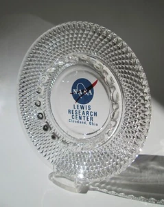 NASA Lewis Research Center Cleveland OH Vtg. ASHTRAY Clear Heavy Glass - Picture 1 of 6