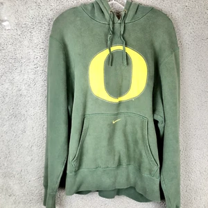 VTG Nike Center Swoosh Check Oregon Ducks Hoodie Embroidered Faded Adult Small - Picture 1 of 4