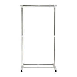 S/S STEEL ADJUSTABLE HIGH STRENGTH CLOTH HANGING RAIL STAND SHOE RACK ON WHEELS