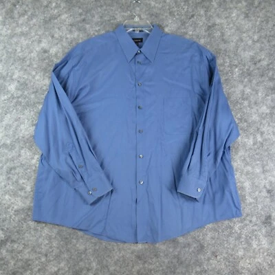 Camisa Claiborne Para Hombres 18 34/35 Azul Sólida Abotonada Manga Larga Algodón Informal * Foto 1 de 4