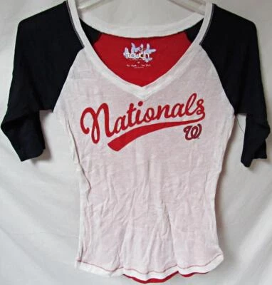 Washington Nationals Women M TOUCH 3/4 Sleeve Screened "NATIONALS" Tee C1 3451 - Image 1 of 3