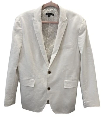Blazer INC International Concepts Mezcla de Lino Para Hombre Grande Calce Ajustado Blanco Foto 1 de 4