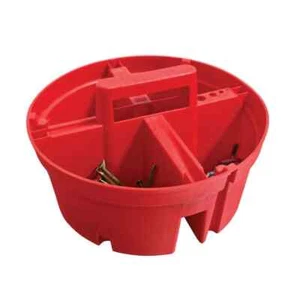 10.375 in. 4-Compartment Red Bucket Super Stacker Small Parts Organizer Storage - Picture 1 of 7